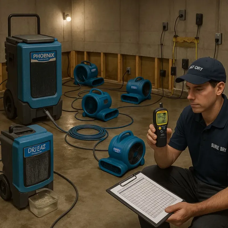 Structural Drying and Dehumidification process in Beverly, NJ